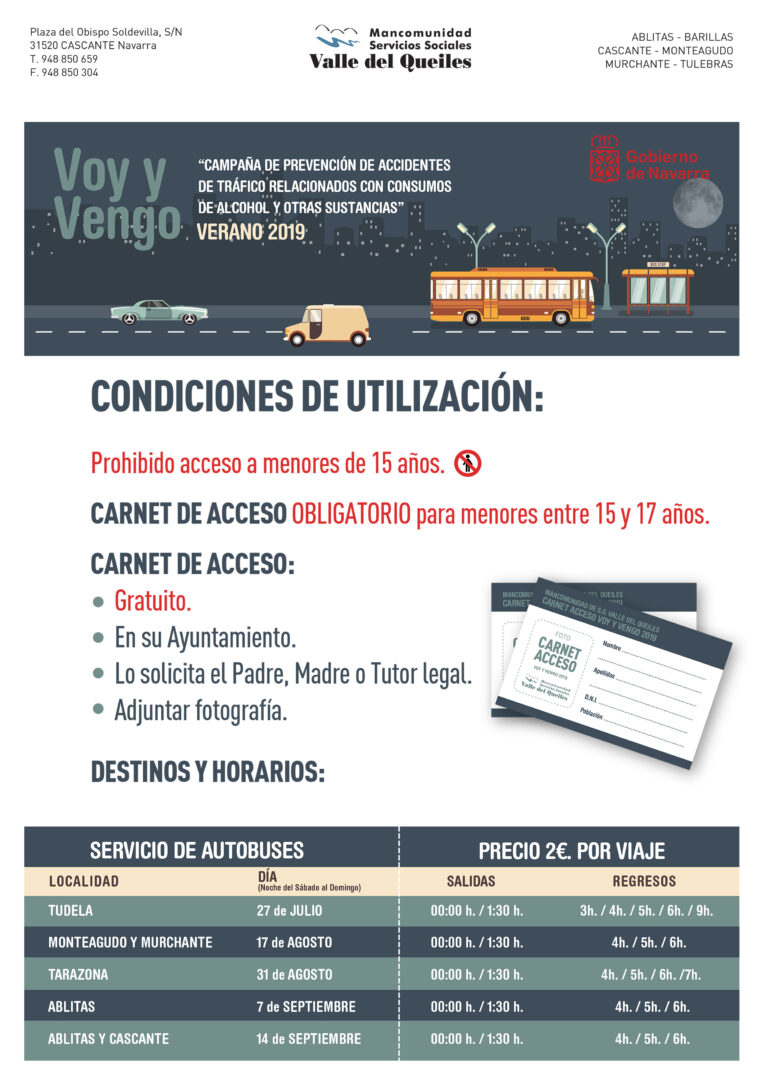 Horarios voy y vengo 2019 Murchante